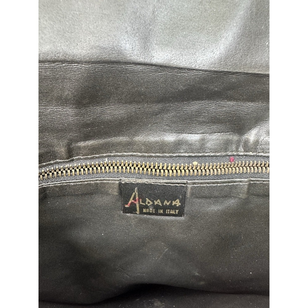 Vintage Aldana Italian Black Croc Embossed Oversized Envelope Clutch Bag‎ - Picture 5 of 8